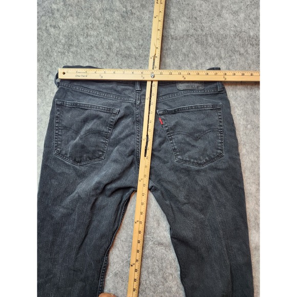 Levi's 511 Jeans Mens 36x29 Black Denim Slim Fit Stretch Charcoal Wash Red Tab - Picture 6 of 16